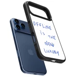 Coque iPhone 17 Pro Max - Silicone rigide noir Offline is the new luxury