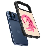 Coque iPhone 17 Pro Max - Silicone rigide noir Pink crocodile 2026