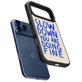 Coque iPhone 17 Pro Max - Silicone rigide noir Slow down 2026