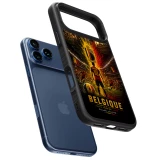 iPhone 17 Pro Max Case Hülle - Silikon schwarz Fussball Belgien splash 2026