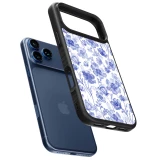Coque iPhone 17 Pro Max - Silicone rigide noir Spring 23 watercolor blue flowers