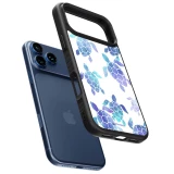 Coque iPhone 18 Pro Max / 17 Pro Max - Silicone rigide noir Turtles pattern watercolor