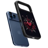 Coque iPhone 17 Pro Max - Silicone rigide noir Valentine 2024 gothic love