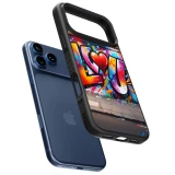 Coque iPhone 17 Pro Max - Silicone rigide noir Valentine 2025 Love U Tag