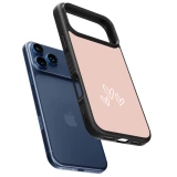 Coque iPhone 17 Pro Max - Silicone rigide noir Valentine 2023 three minimalist hearts