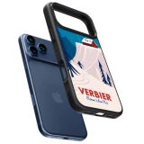 Coque iPhone 17 Pro Max - Silicone rigide noir Verbier Cabane Mont-Fort