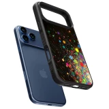 iPhone 17 Pro Case Hülle - Silikon schwarz Abstract Bubble Lines