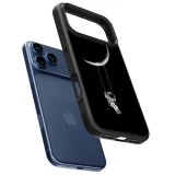 Coque iPhone 18 Pro / 17 Pro - Silicone rigide noir Astro balançoire