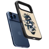 Coque iPhone 17 Pro - Silicone rigide noir Blue Dragon Tattoo
