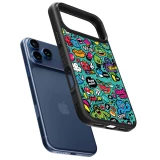 iPhone 17 Pro Case Hülle - Silikon schwarz Cartoons old school