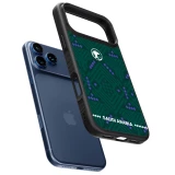 Coque iPhone 17 Pro - Silicone rigide noir Maillot de football Arabie saoudite 2026 personnalisable