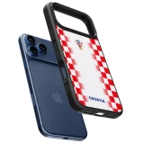iPhone 17 Pro Case Hülle - Silikon schwarz Kroatien 2026 personalisierbares Fussballtrikot
