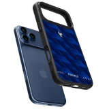 Coque iPhone 17 Pro - Silicone rigide noir Maillot de football France 2026 personnalisable