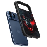 Coque iPhone 18 Pro / 17 Pro - Silicone rigide noir Halloween 2024 mad werewolf
