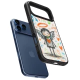 iPhone 17 Pro Case Hülle - Silikon schwarz Little Angel Sketch Love