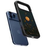 iPhone 17 Pro Case Hülle - Silikon schwarz Moon Flowers