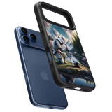 iPhone 17 Pro Case Hülle - Silikon schwarz Samurai Katana Mond