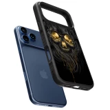 Coque iPhone 17 Pro - Silicone rigide noir Skull 02