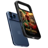 iPhone 17 Pro Case Hülle - Silikon schwarz Fussball Portugal splash 2026