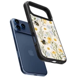 Coque iPhone 17 Pro - Silicone rigide noir Pattern bees Spring 2026