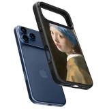 Coque iPhone 17 Pro - Silicone rigide noir Tableau art - La Jeune fille à la perle - Johannes Vermeer
