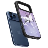 Coque iPhone 17 Pro - Silicone rigide noir Whale in sparking stars