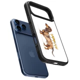 Coque iPhone 17 Pro - Silicone rigide noir Wine Teckel