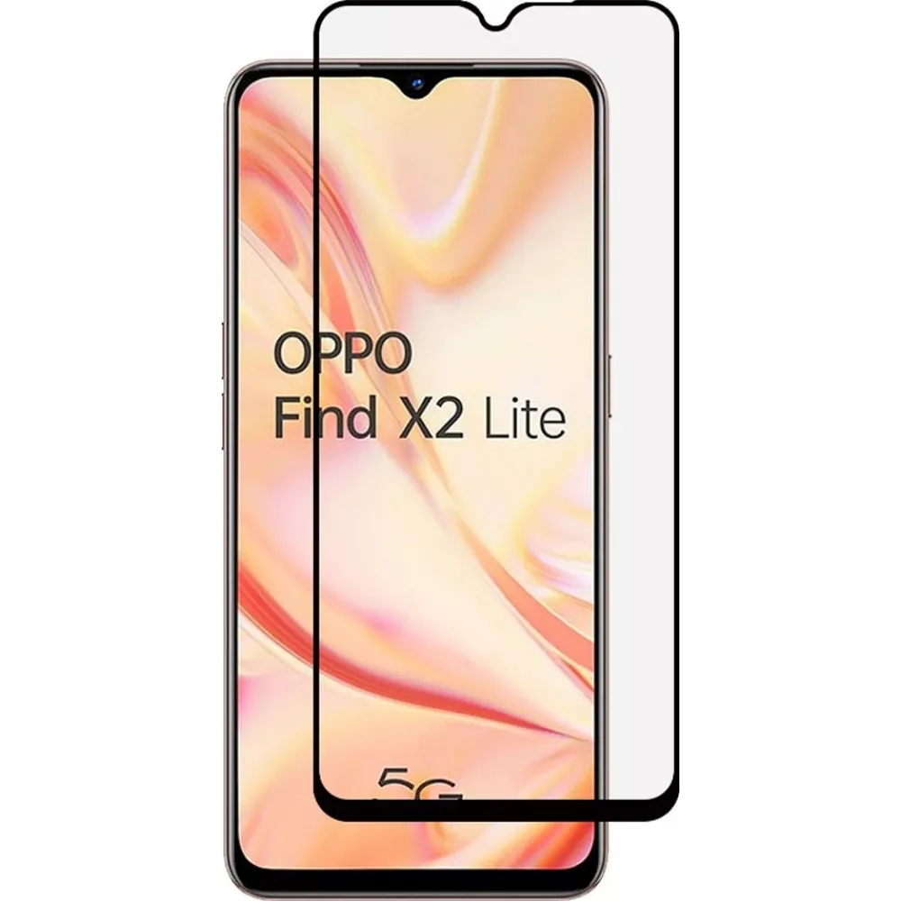 3D Tempered Glass OPPO Find X2 Lite - Full Screen Display Schutzglas mit schwarzem Rahmen