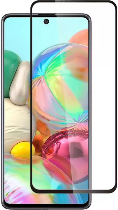 3D Tempered Glass Samsung Galaxy A71 - Vitre de protection d'écran intégrale verre trempé avec bords noirs