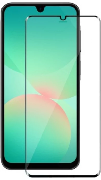 3D Tempered Glass Samsung Galaxy A26 - Full Screen Display Schutzglas mit schwarzem Rahmen