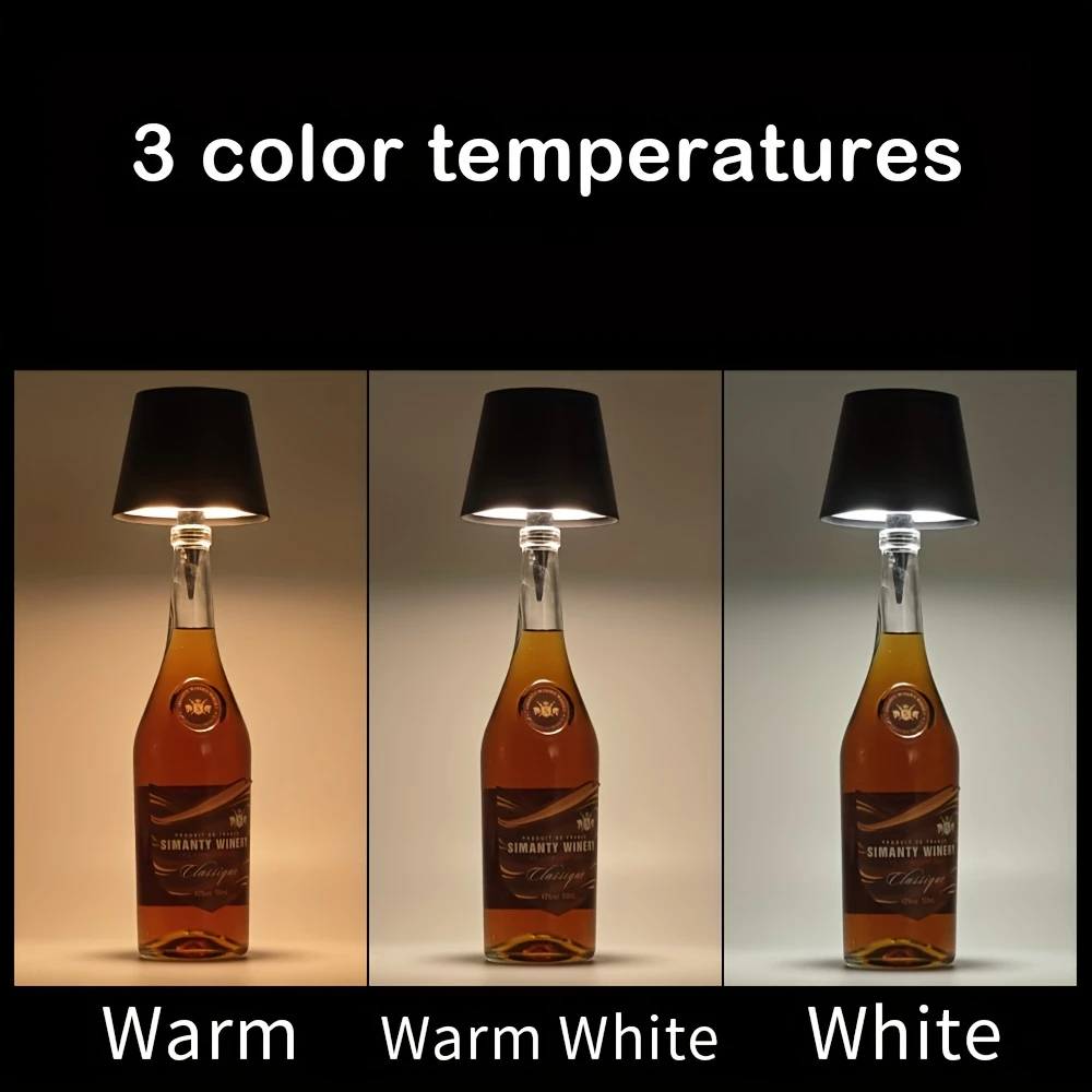 Abat-jour design lampe LED pour bouteille adaptable universel - Blanc