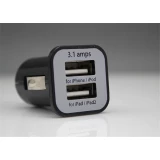 Adaptateur allume-cigare à double prise USB-A / 3.1 ampères