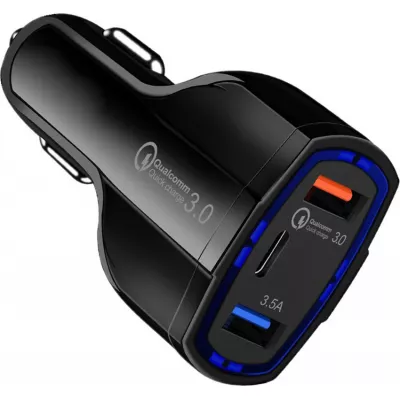 Adaptateur allume-cigare Qualcomm Quick Charge USB-C - Noir