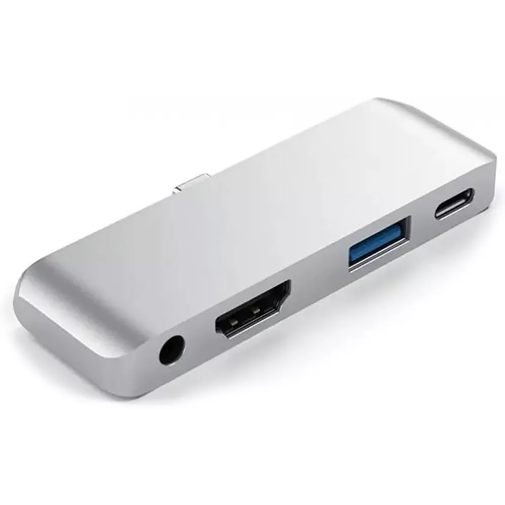 Adaptateur USB-C multi-ports pour Apple iPad Aluminium 4 en 1 USB 3.0-AUX-HDMI - Argent