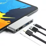 Adaptateur USB-C multi-ports pour Apple iPad Aluminium 4 en 1 USB 3.0-AUX-HDMI - Argent