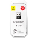 Adaptateur USB-C vers USB-A Mini Baseus haut d&eacute;bit pour appareils compatibles - Noir