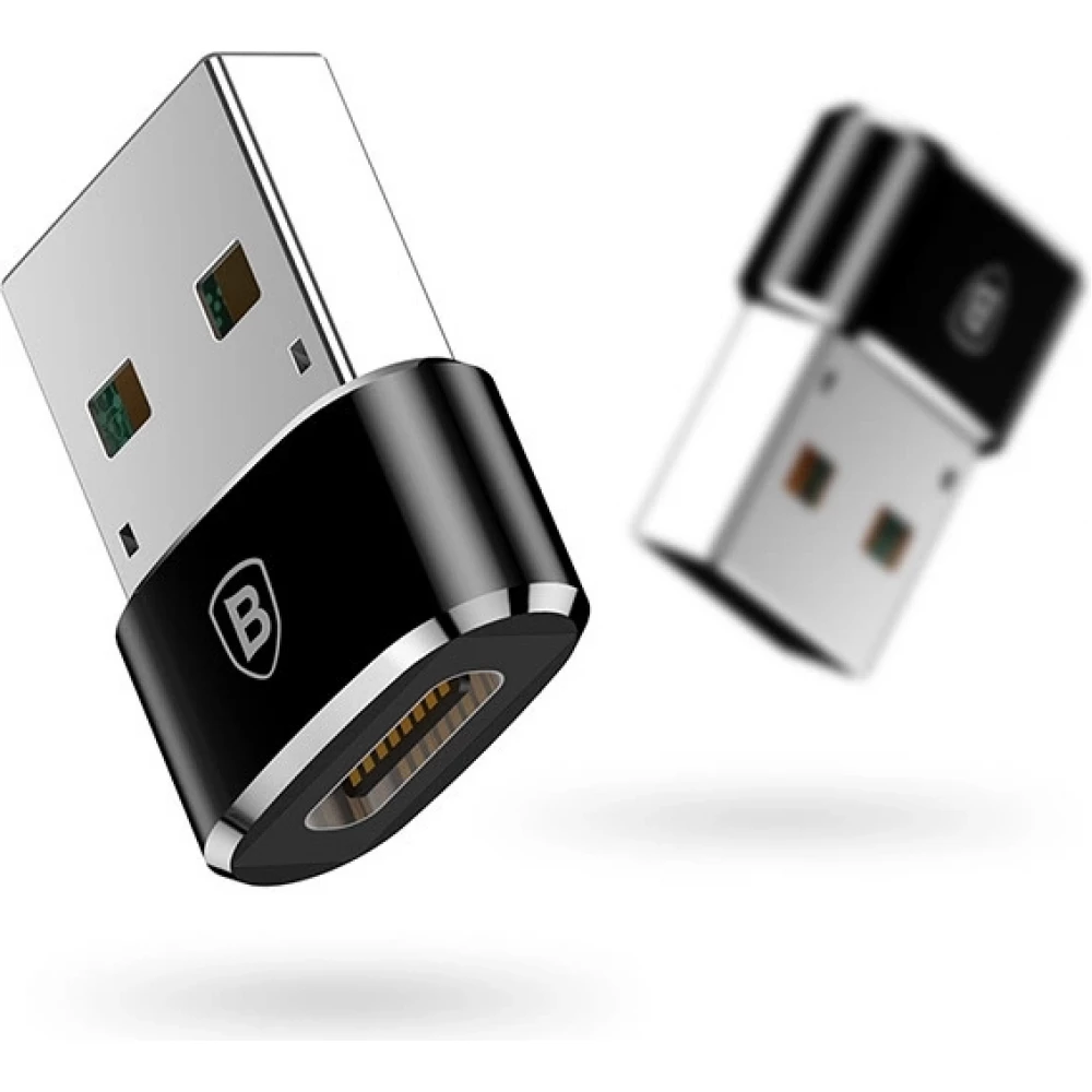 Adaptateur USB-C vers USB-A Mini Baseus haut d&eacute;bit pour appareils compatibles - Noir