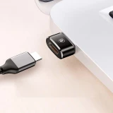Adaptateur USB-C vers USB-A Mini Baseus haut d&eacute;bit pour appareils compatibles - Noir