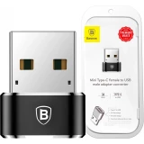 Adaptateur USB-C vers USB-A Mini Baseus haut d&eacute;bit pour appareils compatibles - Noir