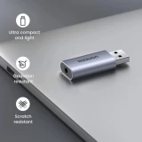 Adaptateur audio Ugreen CM383 pour &eacute;couteurs et haut-parleurs - Gris