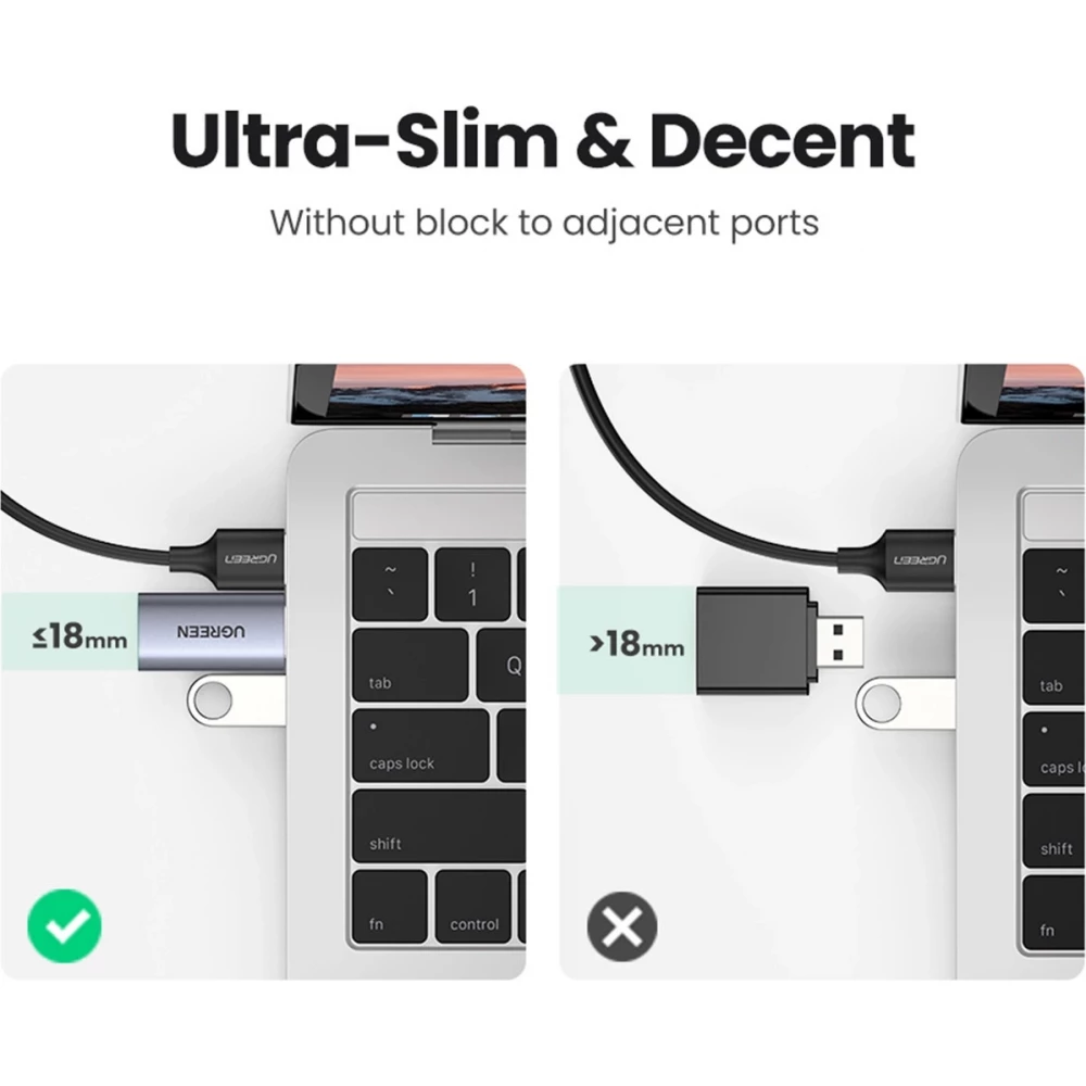Adaptateur audio Ugreen CM383 pour &eacute;couteurs et haut-parleurs - Gris