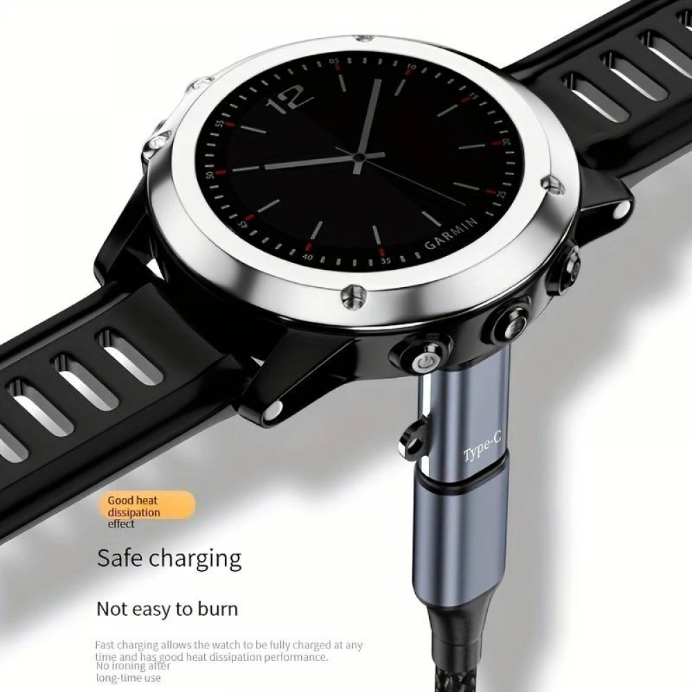 Universal-Ladeadapter für Garmin-Uhren mit Lightning-Anschluss  - Schwarz