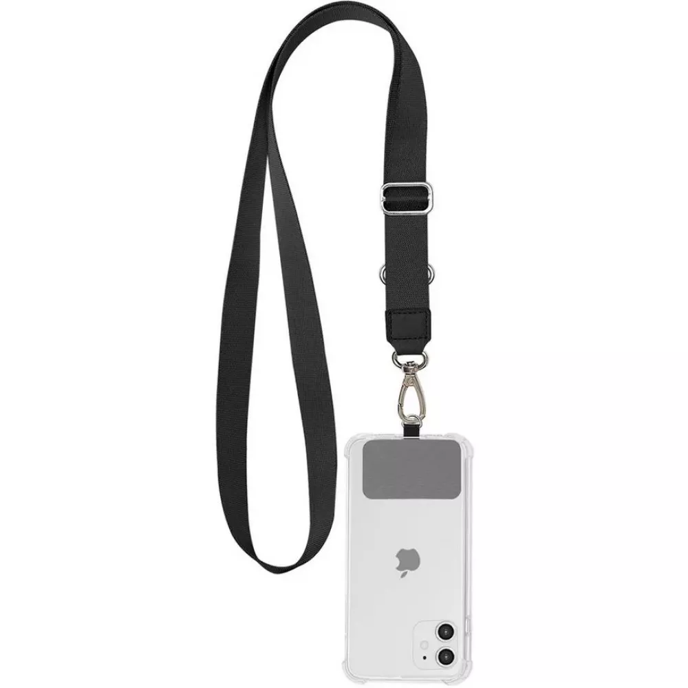 Universal Halsband Adapter für Smartphone-Hüllen, Schlüsselanhänger, Kameras und mehr - Schwarz