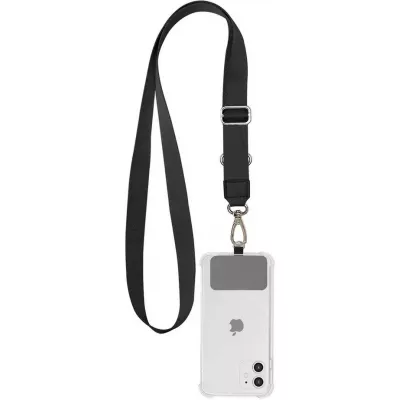 Adaptateur de lanière universel pour les coques de smartphone, les porte-clés, les appareils photo et plus - Noir