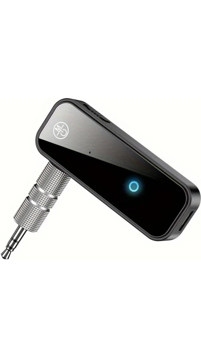 Adaptateur sans fil Bluetooth 5.0 double fonction émetteur récepteur audio jack 3,5 mm USB rechargeable - Noir