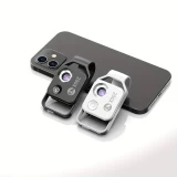 Apexel APL-MS002 Clip zoom optique microscopique 200x universel avec lumière LED intégrée - Noir