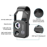Apexel APL-MS002 Clip zoom optique microscopique 200x universel avec lumière LED intégrée - Noir