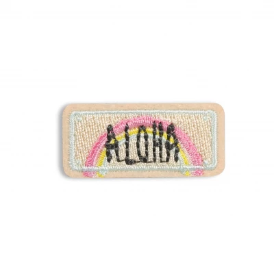 Autocollant sticker pour t&eacute;l&eacute;phone/tablette/ordinateur brod&eacute; en 3D - Aloha Plate