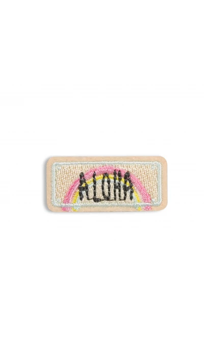 Autocollant sticker pour t&eacute;l&eacute;phone/tablette/ordinateur brod&eacute; en 3D - Aloha Plate