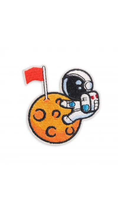 Autocollant sticker pour t&eacute;l&eacute;phone/tablette/ordinateur brod&eacute; en 3D - Astronaut climbing moon